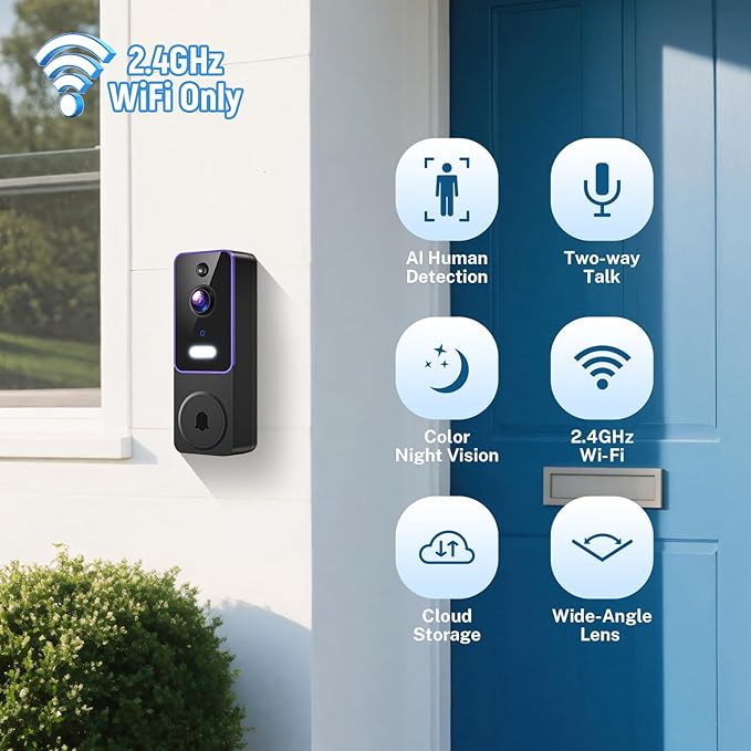 SwagBuzz 1080p Wireless Wi-Fi Video Doorbell Camera with AI Motion - image 3