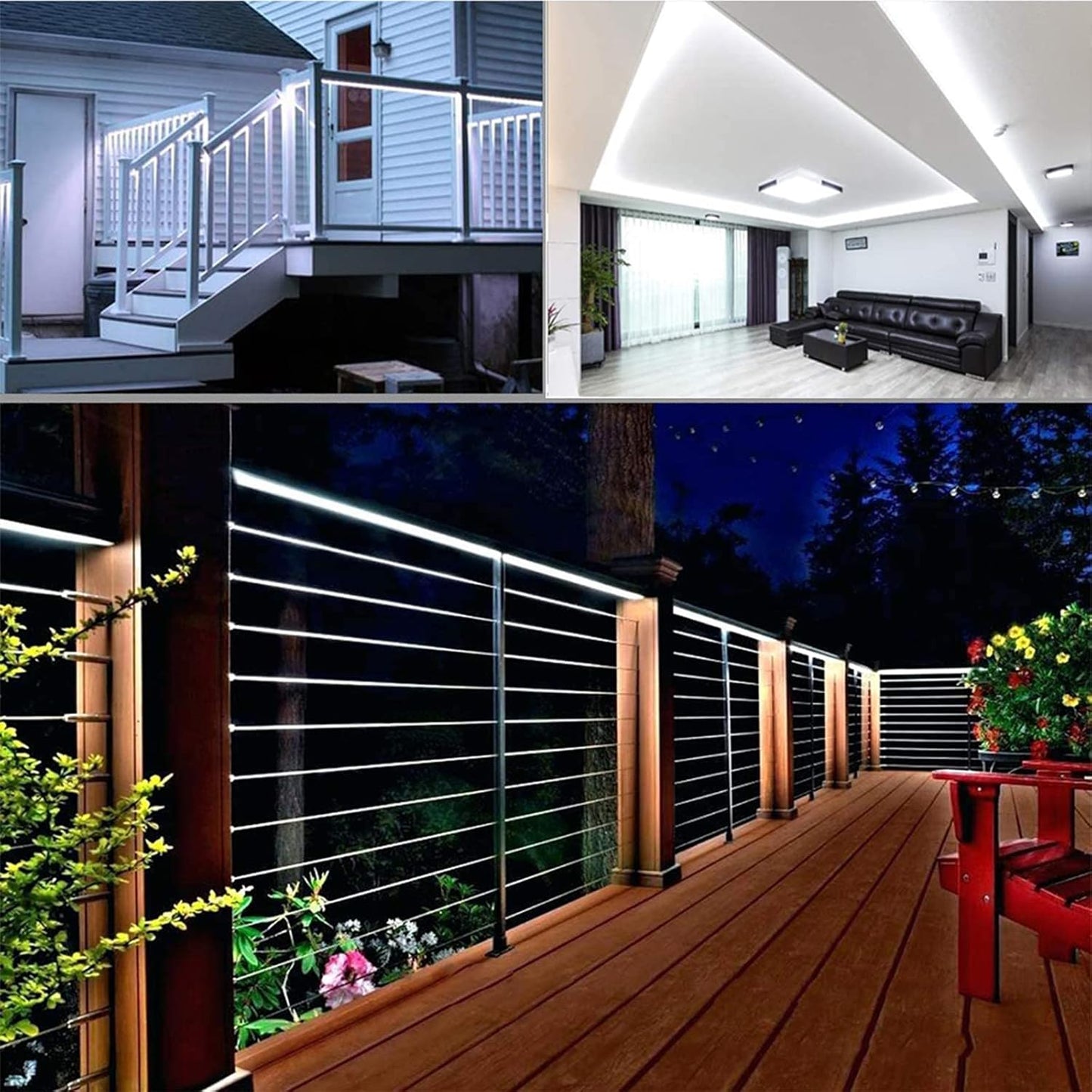 100ft LED Rope Lights Outdoor, 720 LED Connectable and Flexible Tube Lights with 8 Modes, Waterproof LED Rope Lighting for Garden, Patio, Pool, Bedroom, Party, Indoor Outdoor Decoration (White)