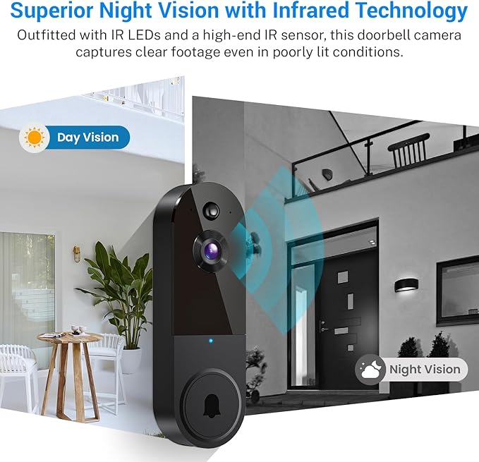 MeshSear 1080p Wireless Video Doorbell Camera with Indoor Receiver - image 4