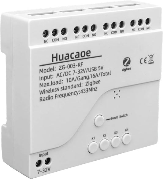 Huacaoe Zigbee 4CH DC7-32V USB 5V Relay Smart Switch Module,Wireless - image 1