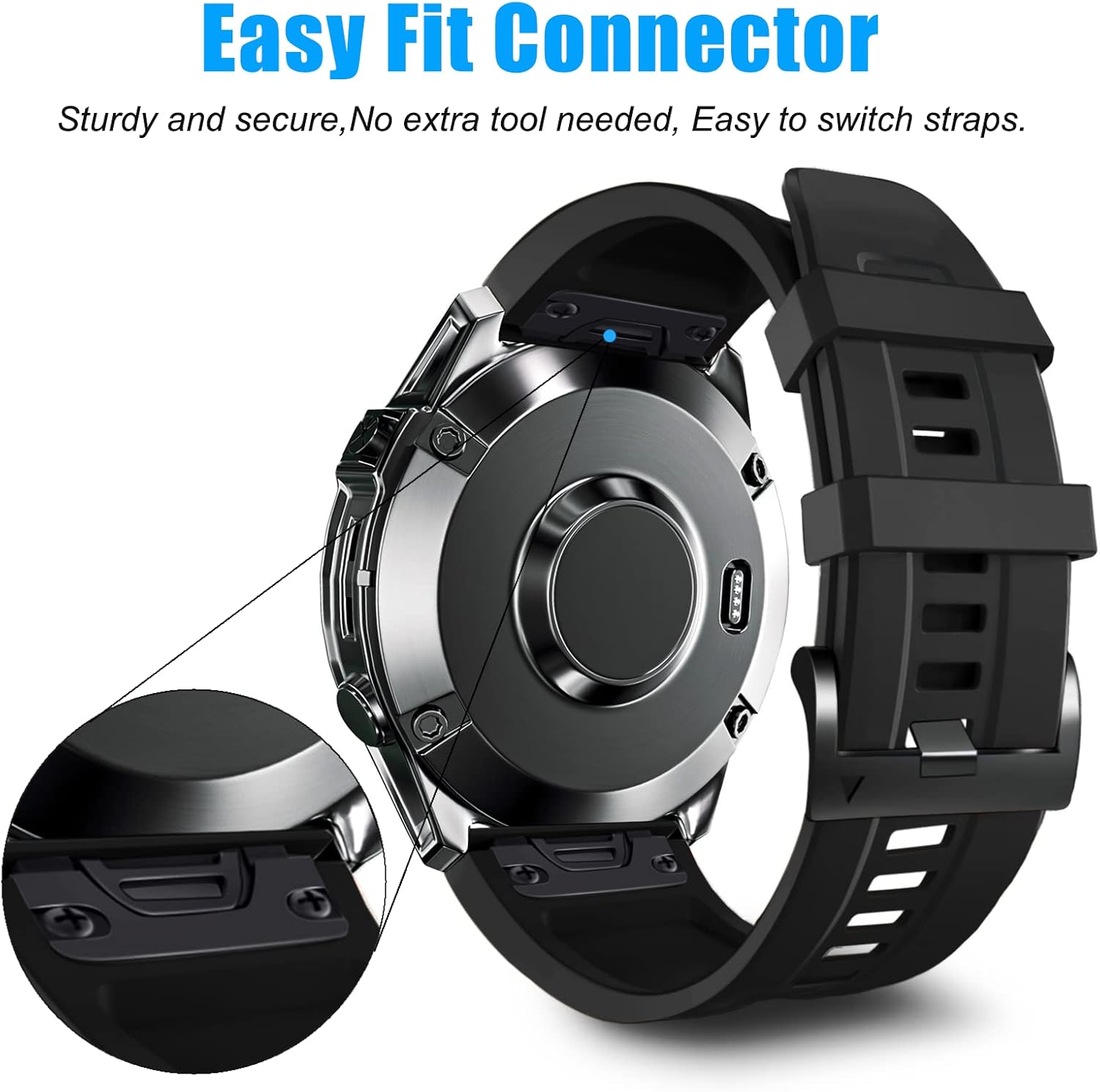 ZPJPPLX 22mm Quick-Fit Silicone Band Compatible with Garmin Fenix 8 - image 5