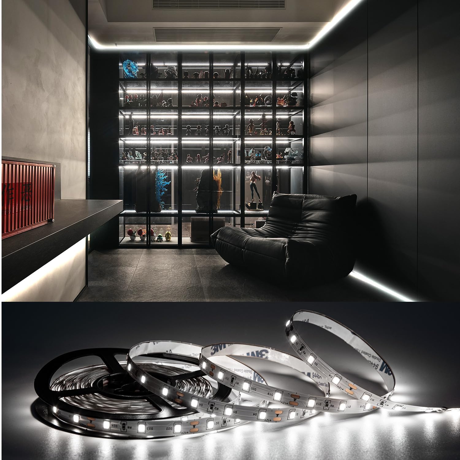 ollrieu 10ft White LED Strip Lights,12V Dimmable Tape Lighting - image 5