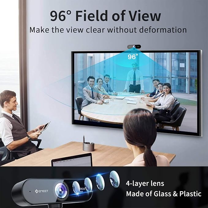 1080P Webcam with Microphone, eMeet Nova AutoFocus HD Webcam - image 5