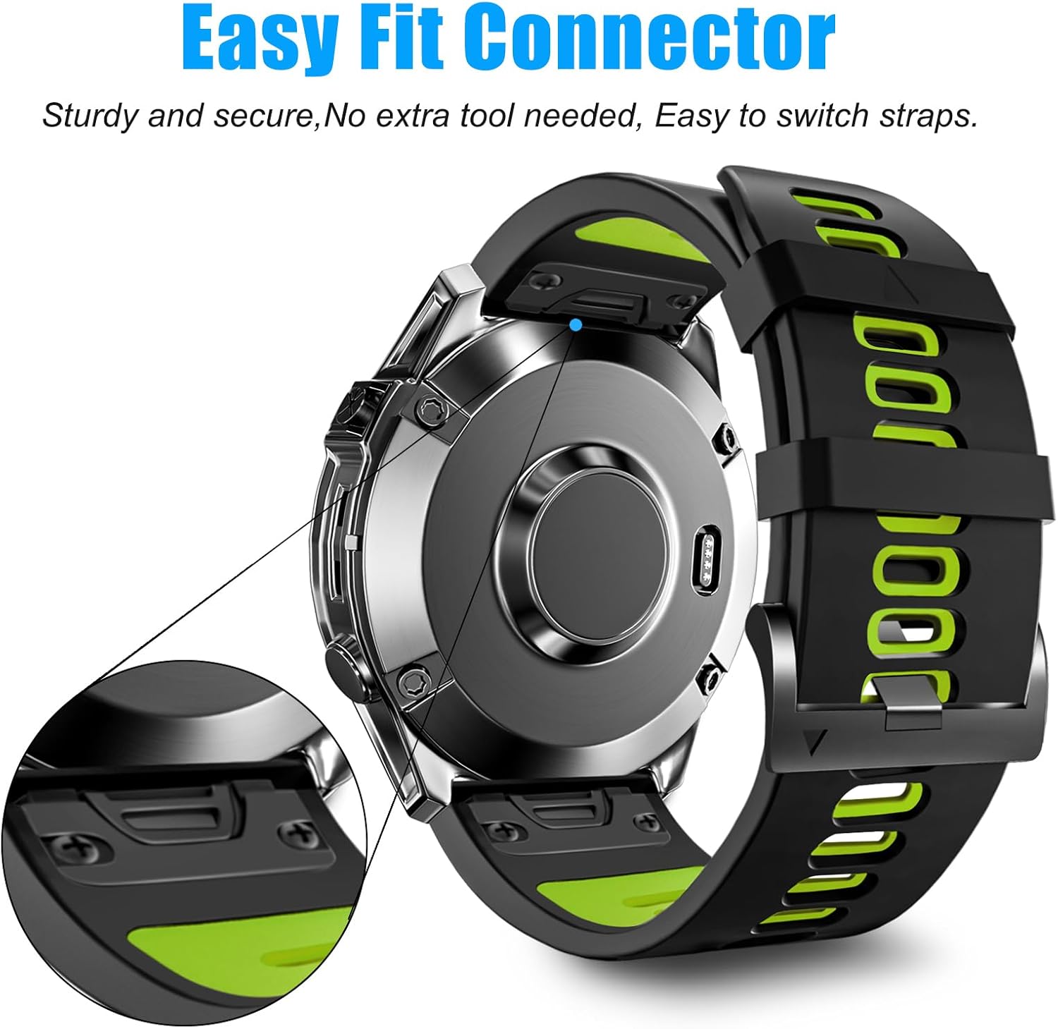 ZPJPPLX 22mm Sport Silicone Band Compatible with Garmin Fenix8 AMOLED - image 3