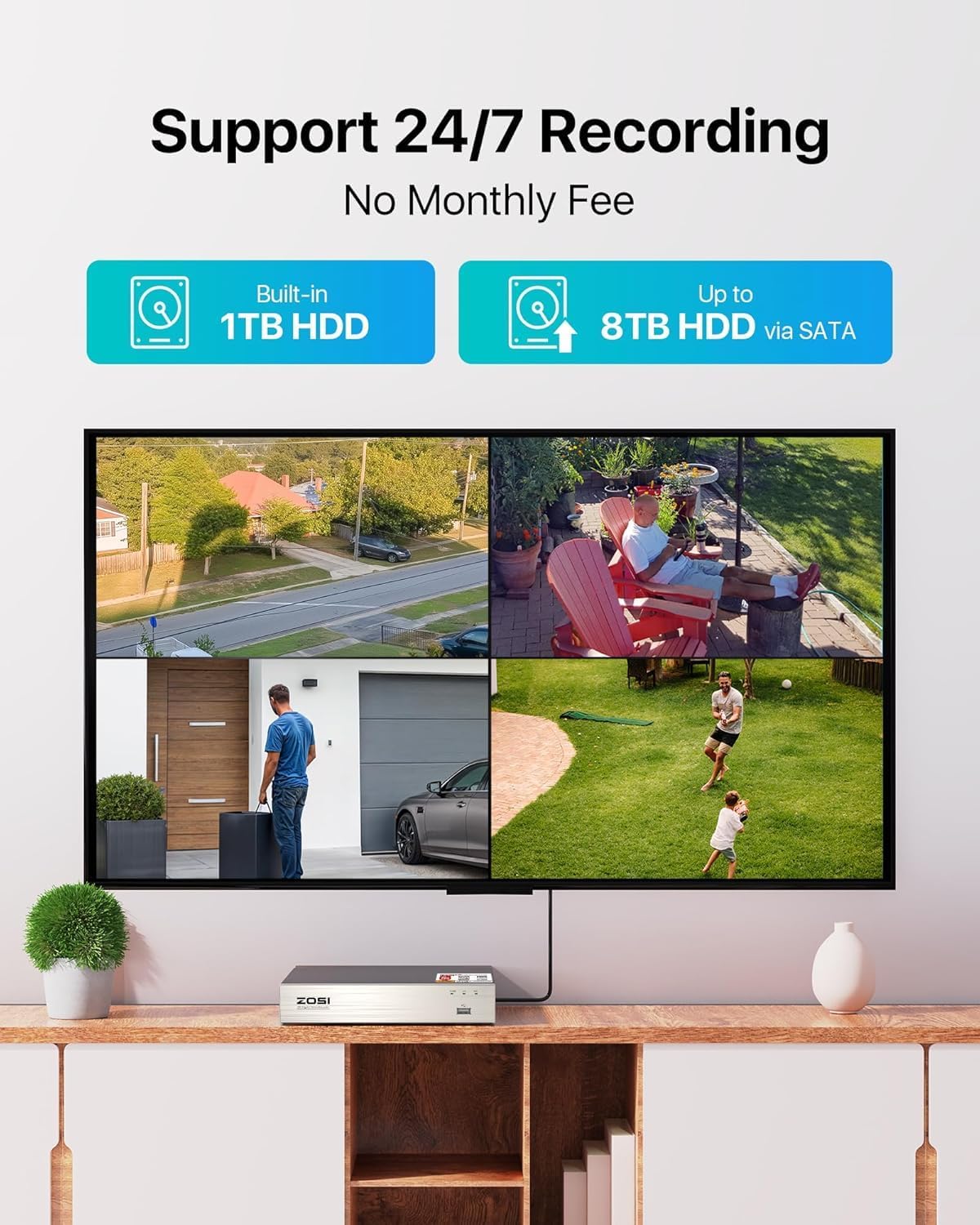 ZOSI H.265+ 3K Lite 8 Channel CCTV DVR with 1TB Hard Drive - image 7