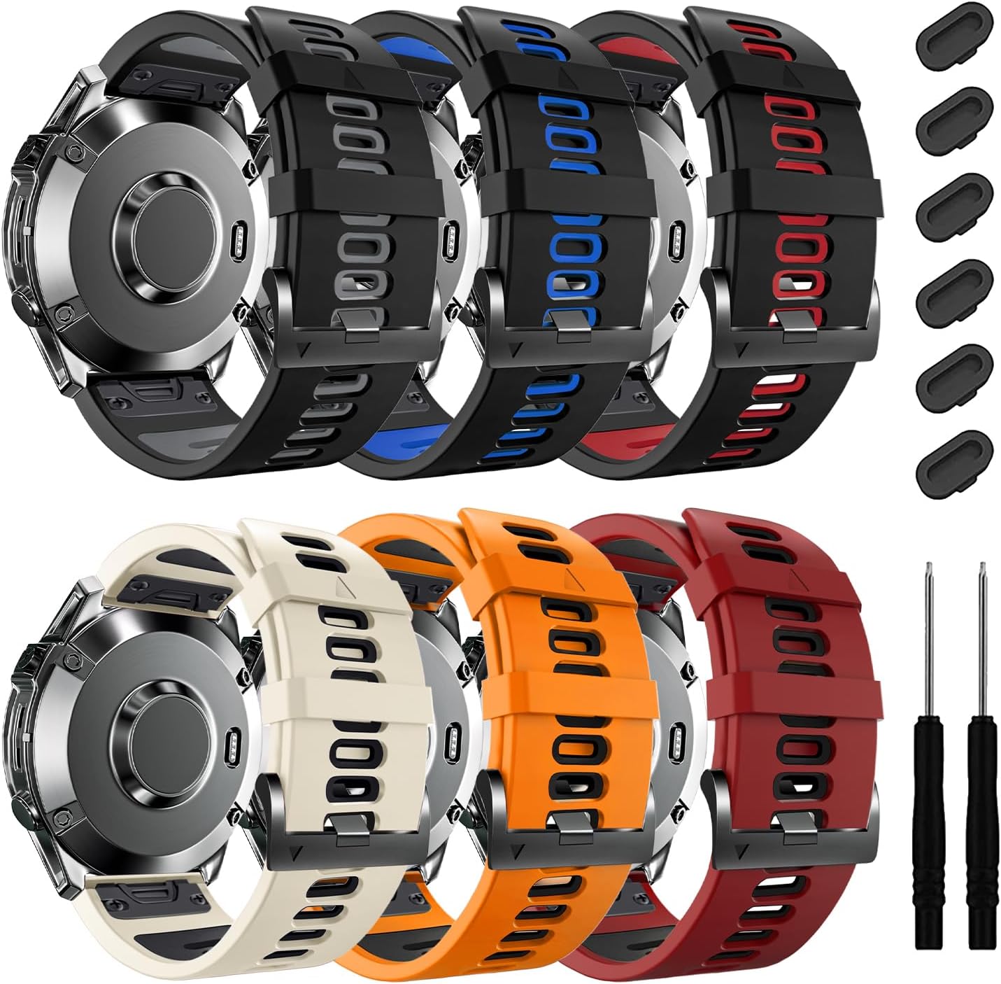 ZPJPPLX 22mm Sport Silicone Band Compatible with Garmin Fenix8 AMOLED - image 1