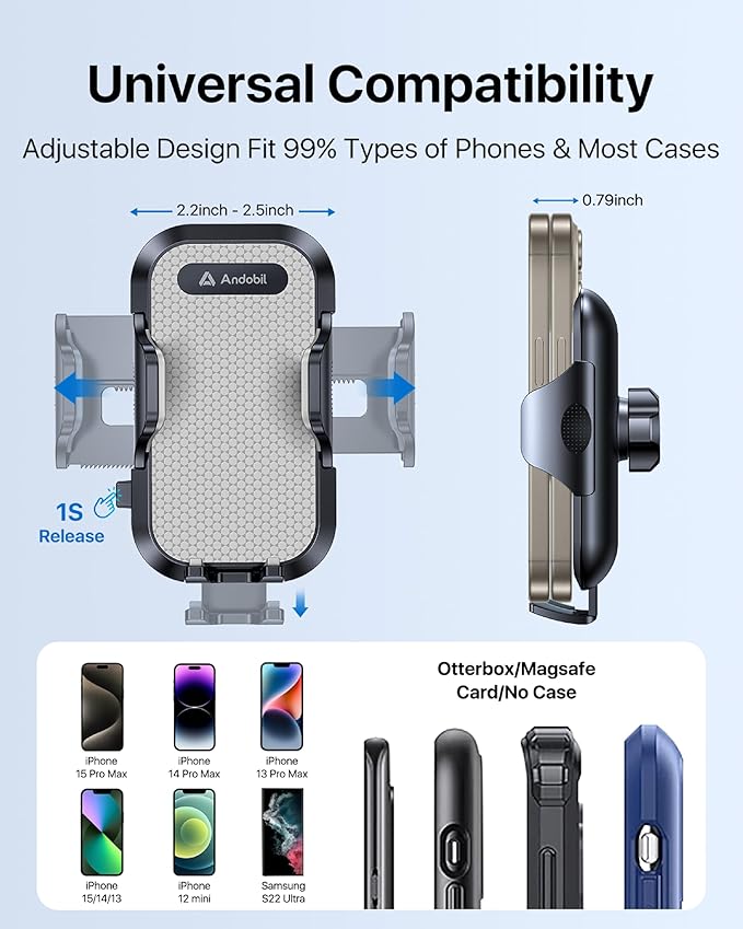andobil Car Phone Holder Mount (Strong Suction&Bumpy Road Stable) - image 6