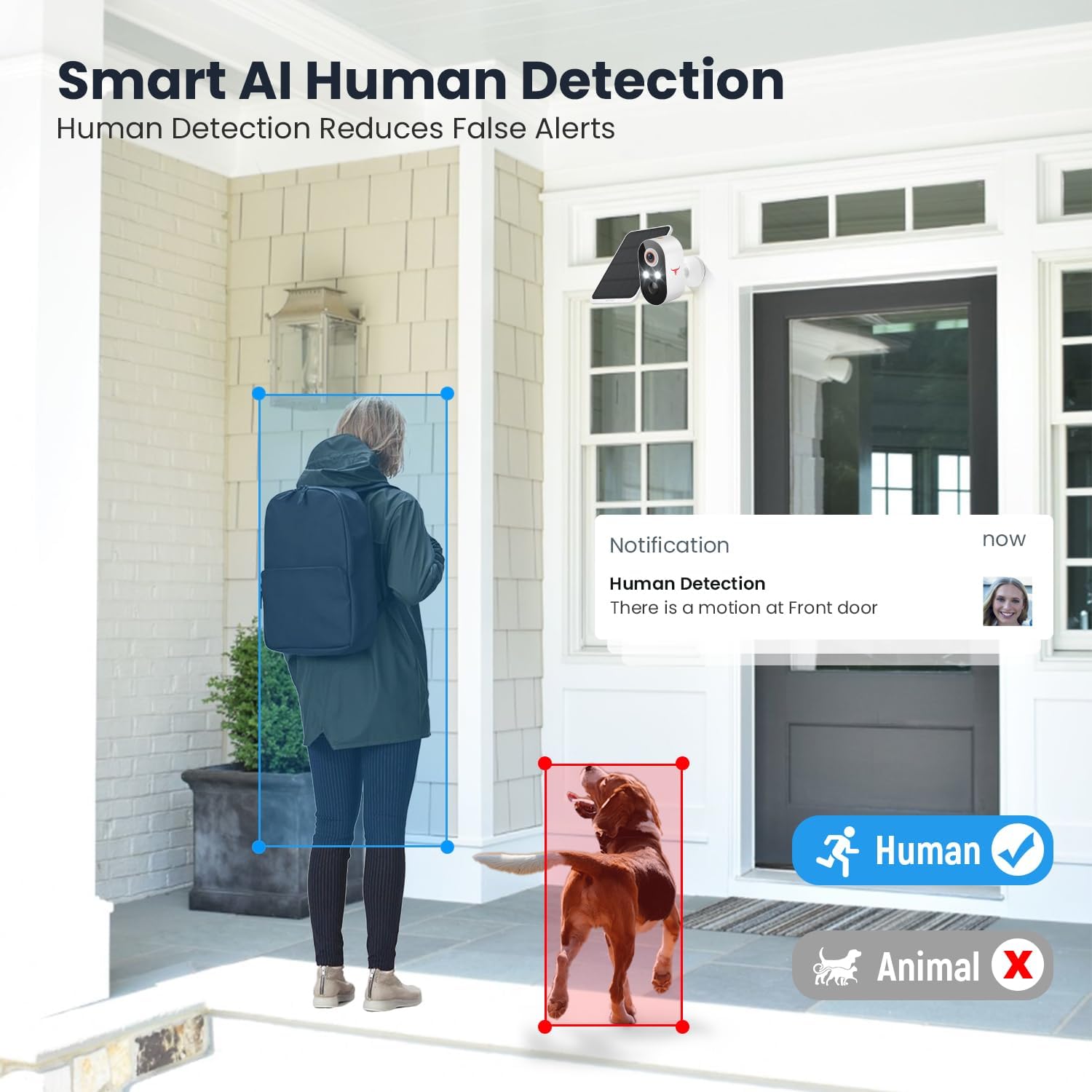 GlowPop 1080p Wireless Security Camera with Solar Panel, AI Human - image 3