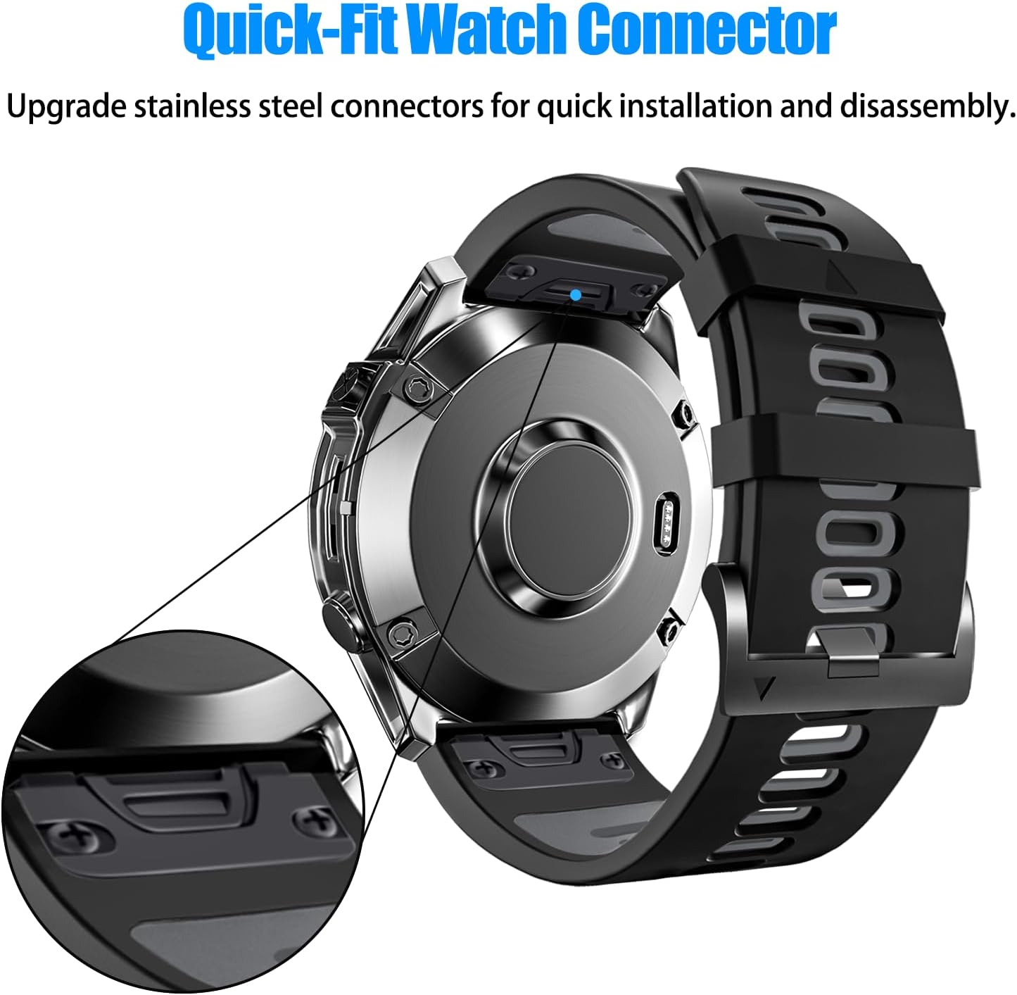 ZPJPPLX 22mm Sport Silicone Band Compatible with Garmin Fenix8 AMOLED - image 3