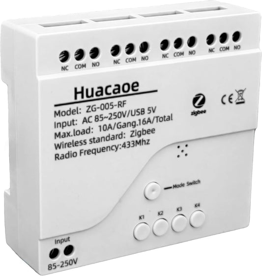 Huacaoe Zigbee 4CH AC 85-250V Relay Smart Switch Module,Wireless APP - image 1