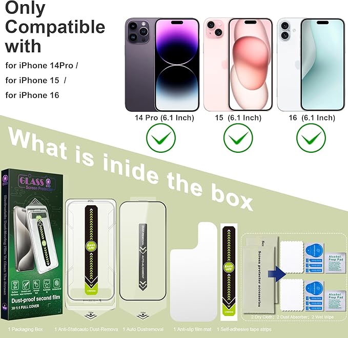 SY SHANGYAN [2-Pack Ultra HD Clear Screen Protector for iPhone 14 - image 6