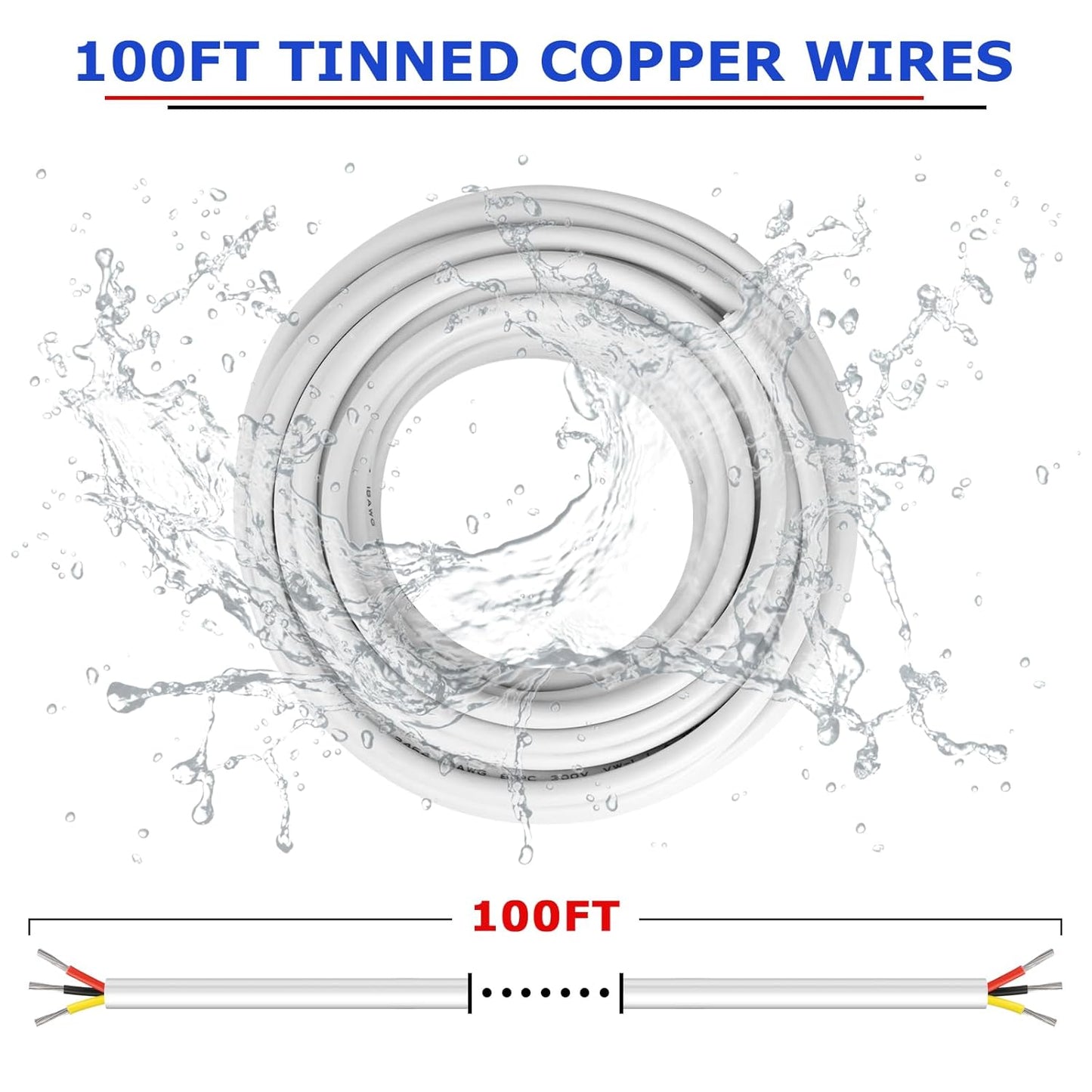 YOEPLAVSE 100FT 18 Gauge 3 Conductor Electrical Wire,18/3 Low Voltage - image 5