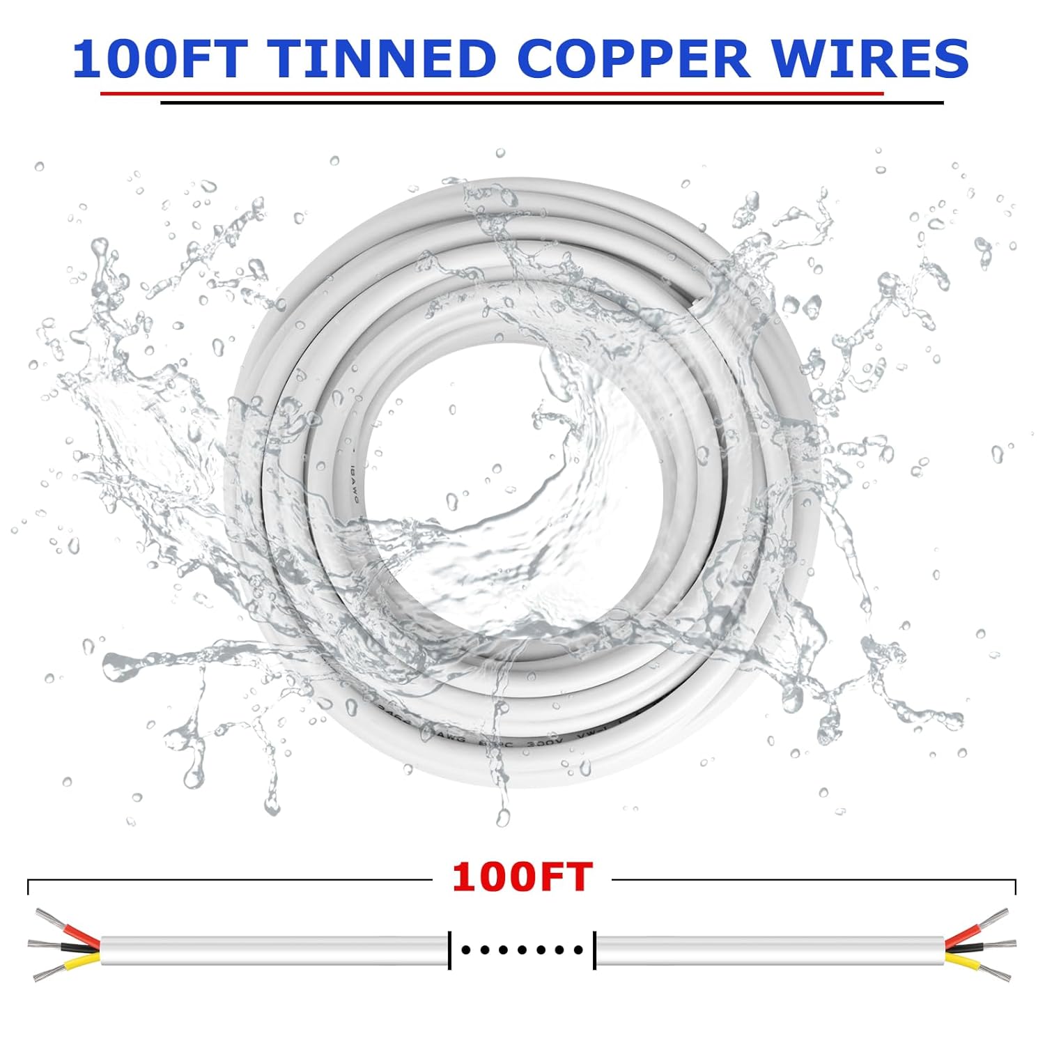 YOEPLAVSE 100FT 18 Gauge 3 Conductor Electrical Wire,18/3 Low Voltage - image 5