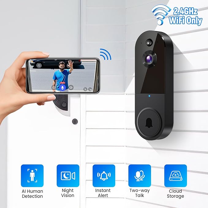 MeshSear 1080p Wireless Video Doorbell Camera with Indoor Receiver - image 7