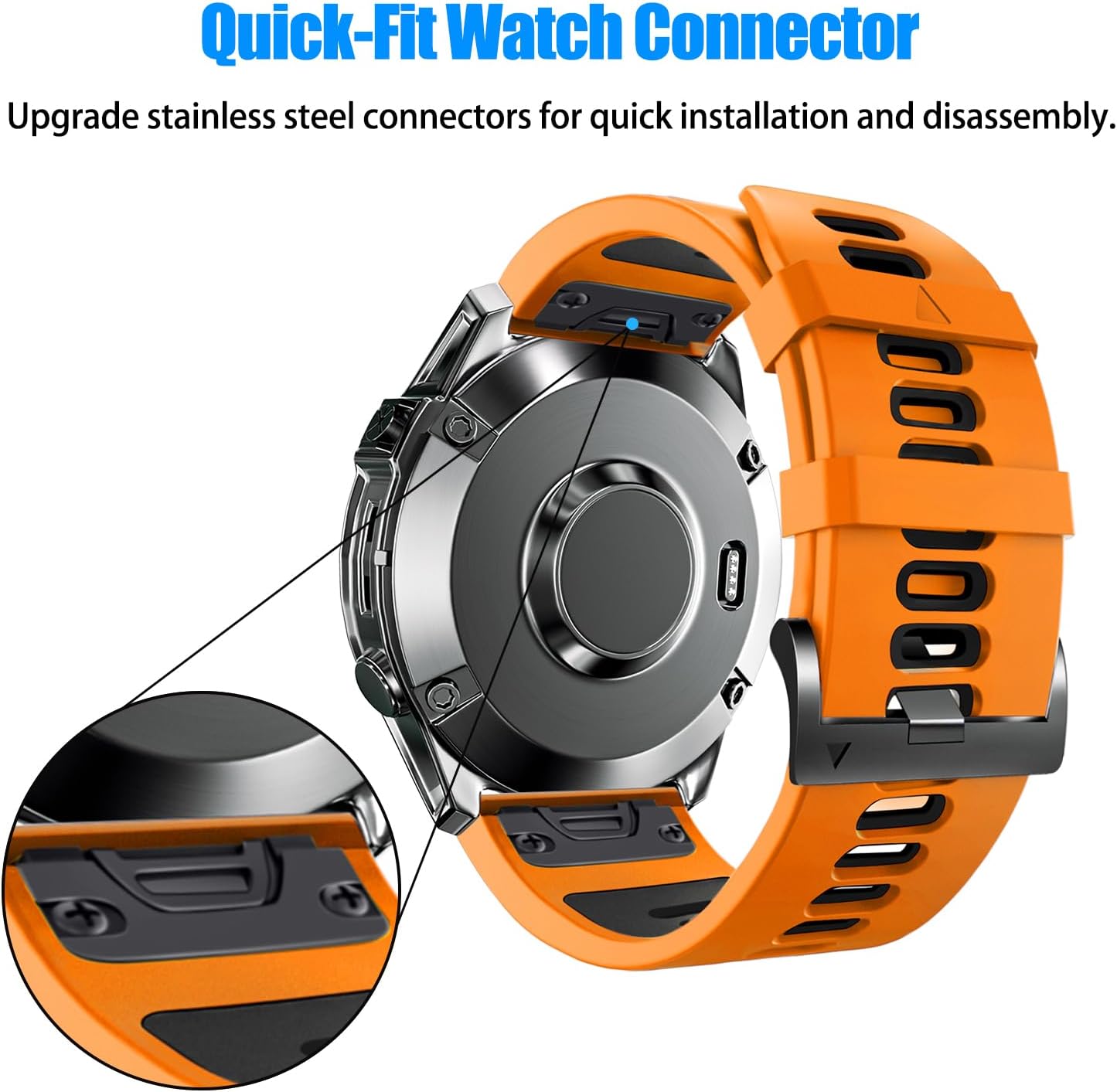 ZPJPPLX 22mm Sport Silicone Band Compatible with Garmin Fenix8 AMOLED - image 3