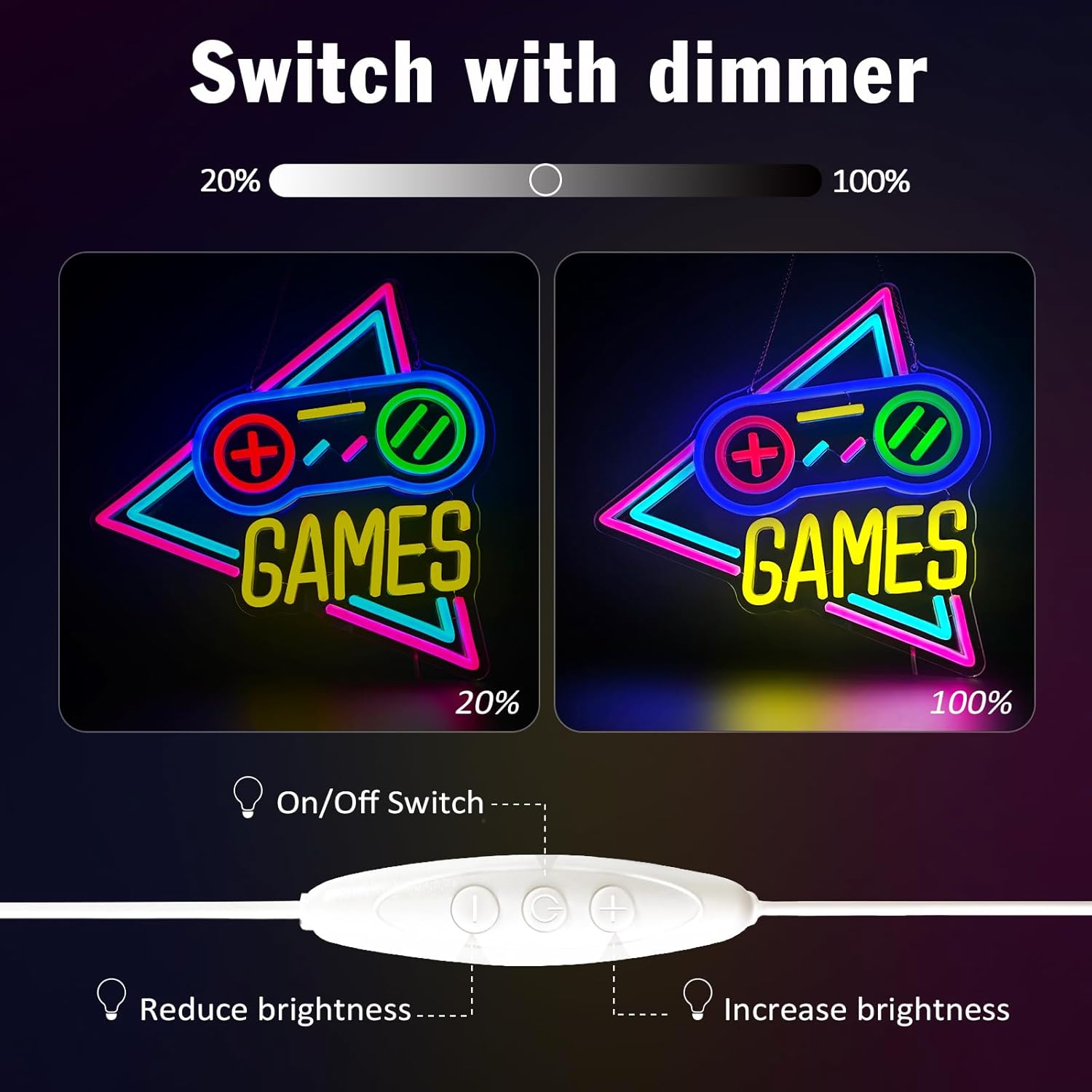 DEVICESHOPPING Zoaept Game Neon Sign for Wall Decor - Everyday Use - image 5