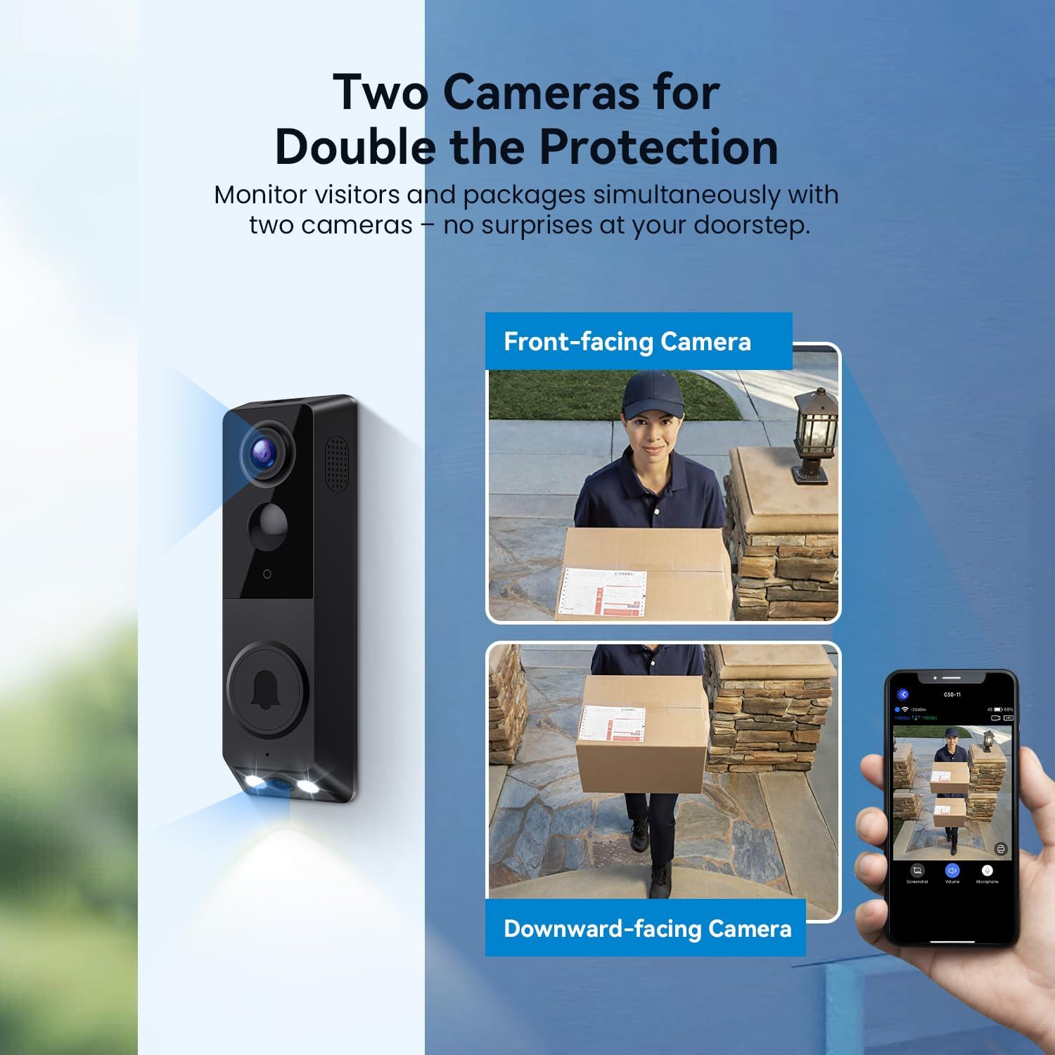 ClipBlur 1080P Dual Camera Wireless Video Doorbell with Doorbell - image 4
