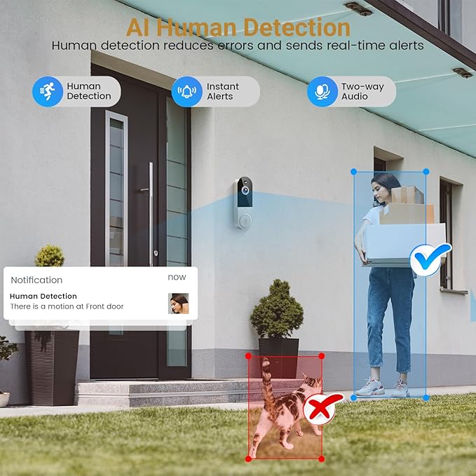 Lunelyx 1080P Video Doorbell Camera, Wireless Indoor/Outdoor - image 3