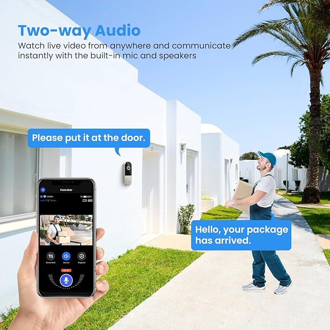 HopeFlex 1080P Smart Wireless Video Doorbell Camera, AI Human - image 4