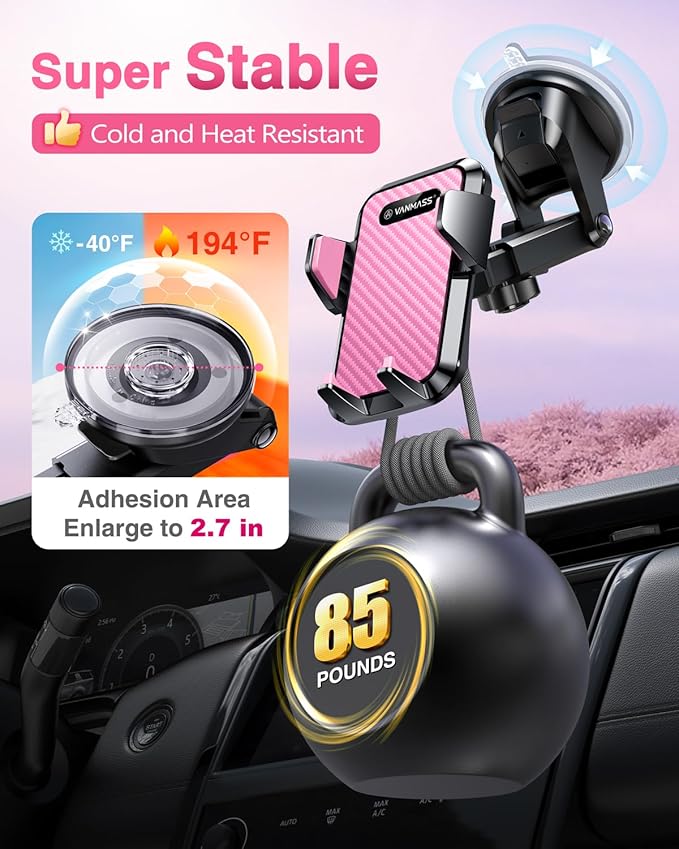 VANMASS 2025【Strongest Suction & Military-Grade】 Car Phone Mount - image 3