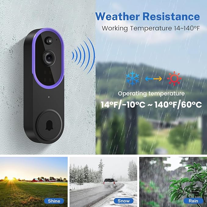 BITEPASS 1080p Video Doorbell Camera Wireless with Chime, AI Human - image 8