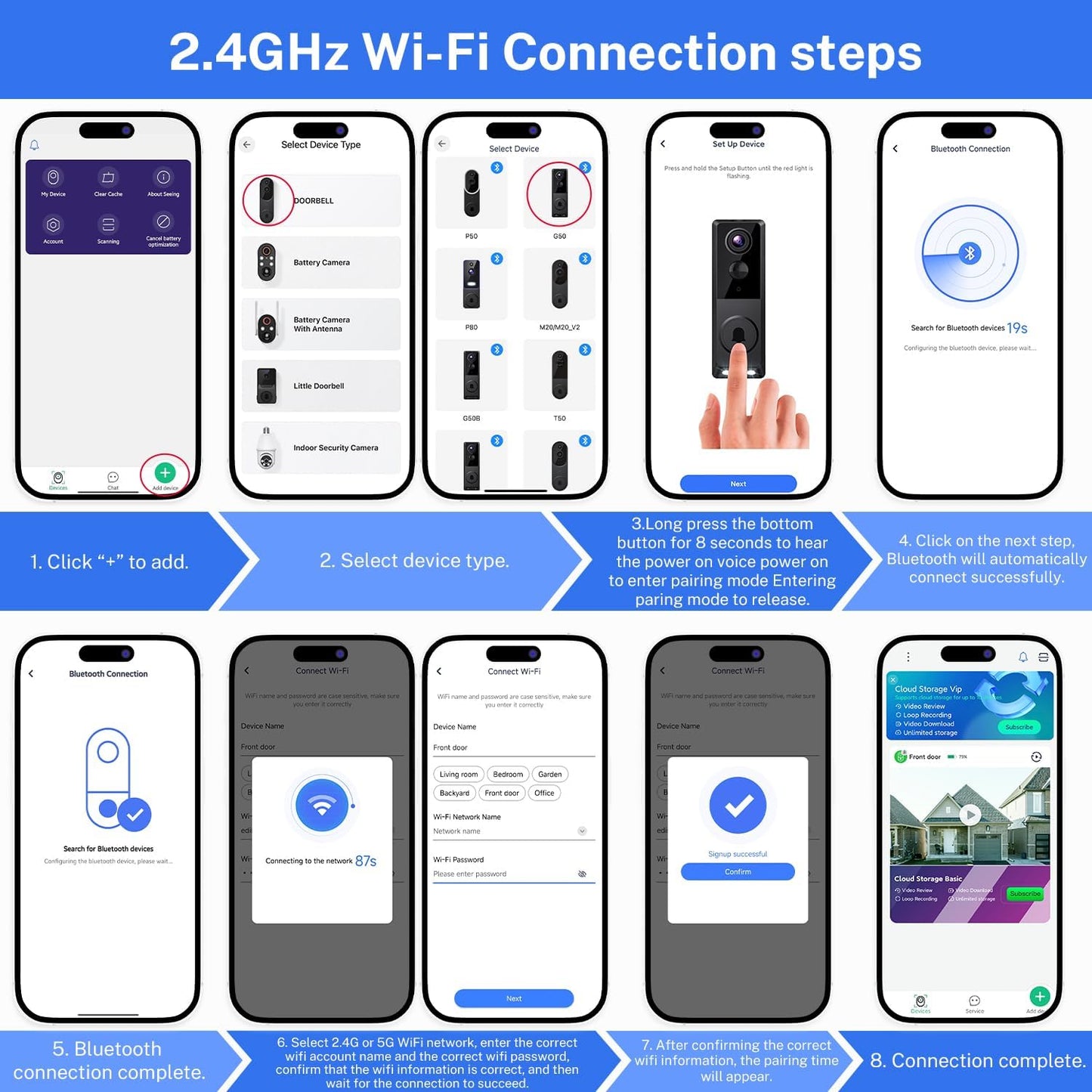 ClipBlur 1080P Dual Camera Wireless Video Doorbell with Doorbell - image 3