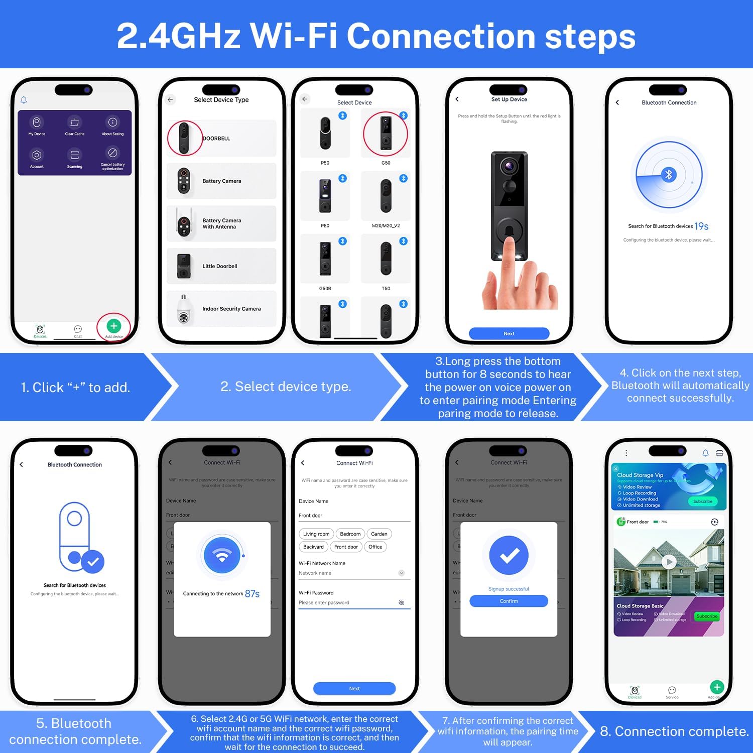 ClipBlur 1080P Dual Camera Wireless Video Doorbell with Doorbell - image 3