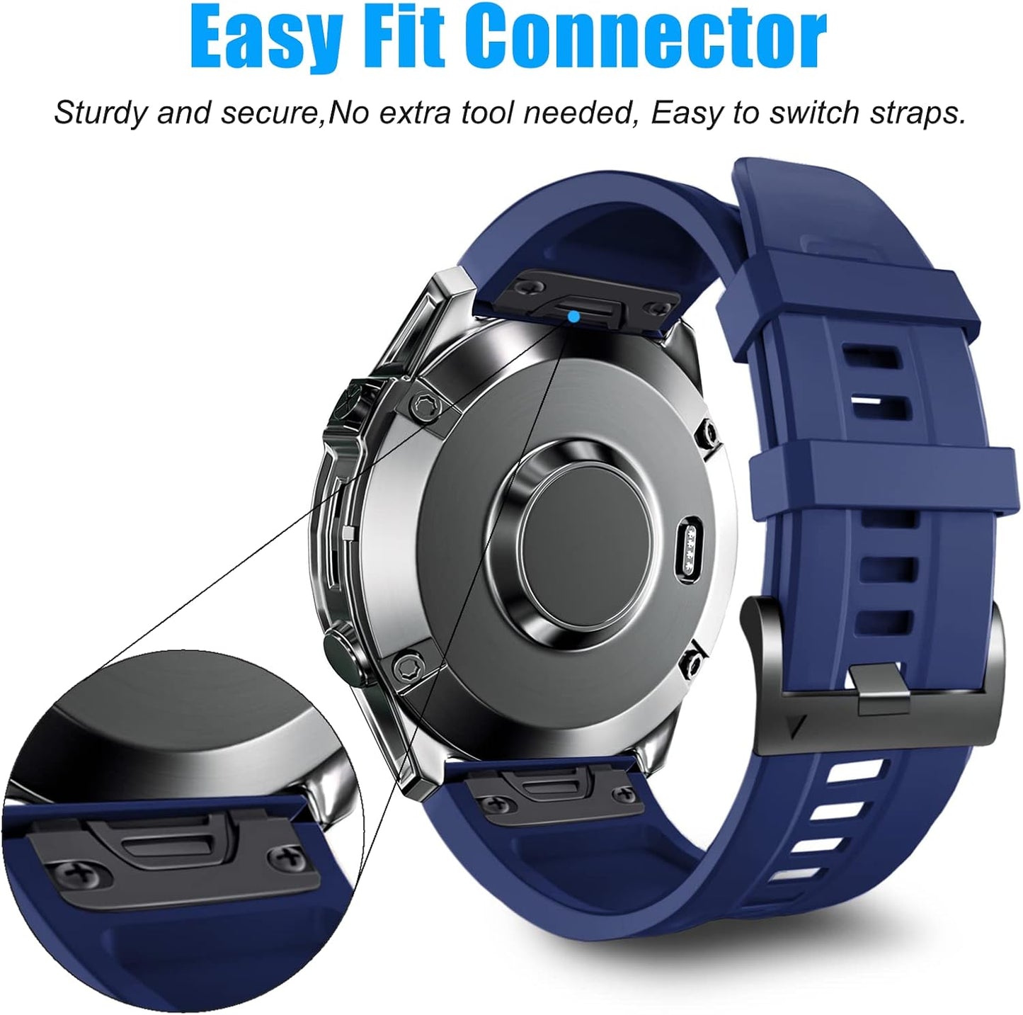 ZPJPPLX 26mm Compatible with Garmin Fenix 8 AMOLED 51mm/7X Pro/6X - image 3