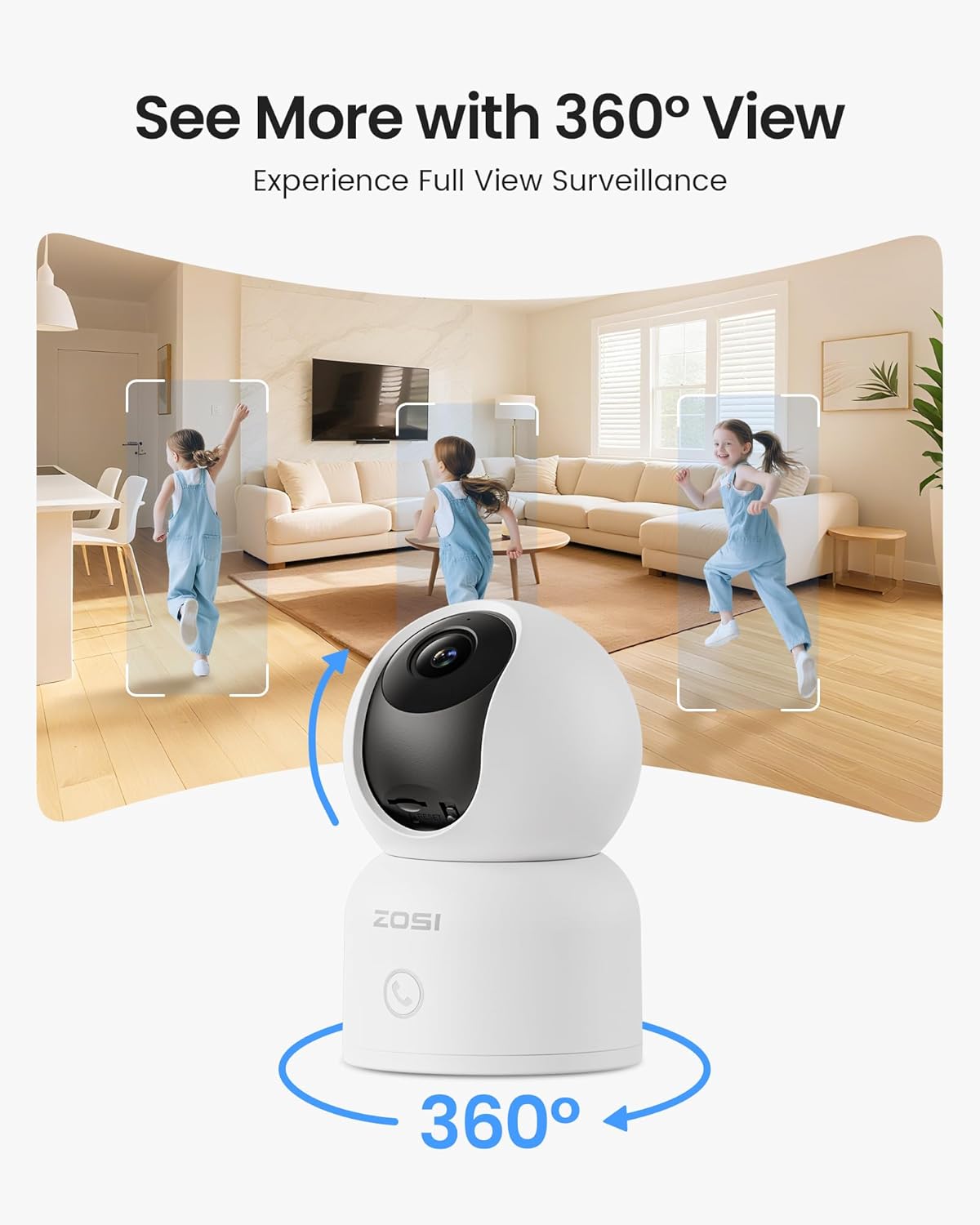 ZOSI 4K Indoor Security Camera, C518 WiFi Pan/Tilt Pet/Dog/Baby - image 7
