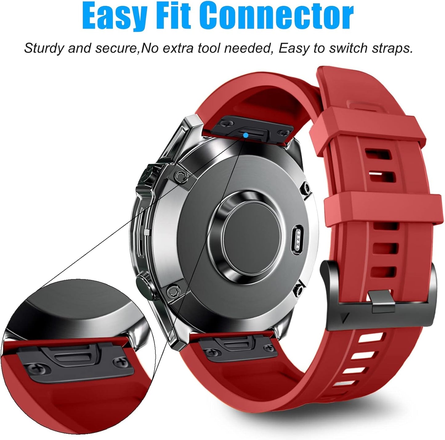 ZPJPPLX 26mm Compatible with Garmin Fenix 8 AMOLED 51mm/7X Pro/6X - image 3