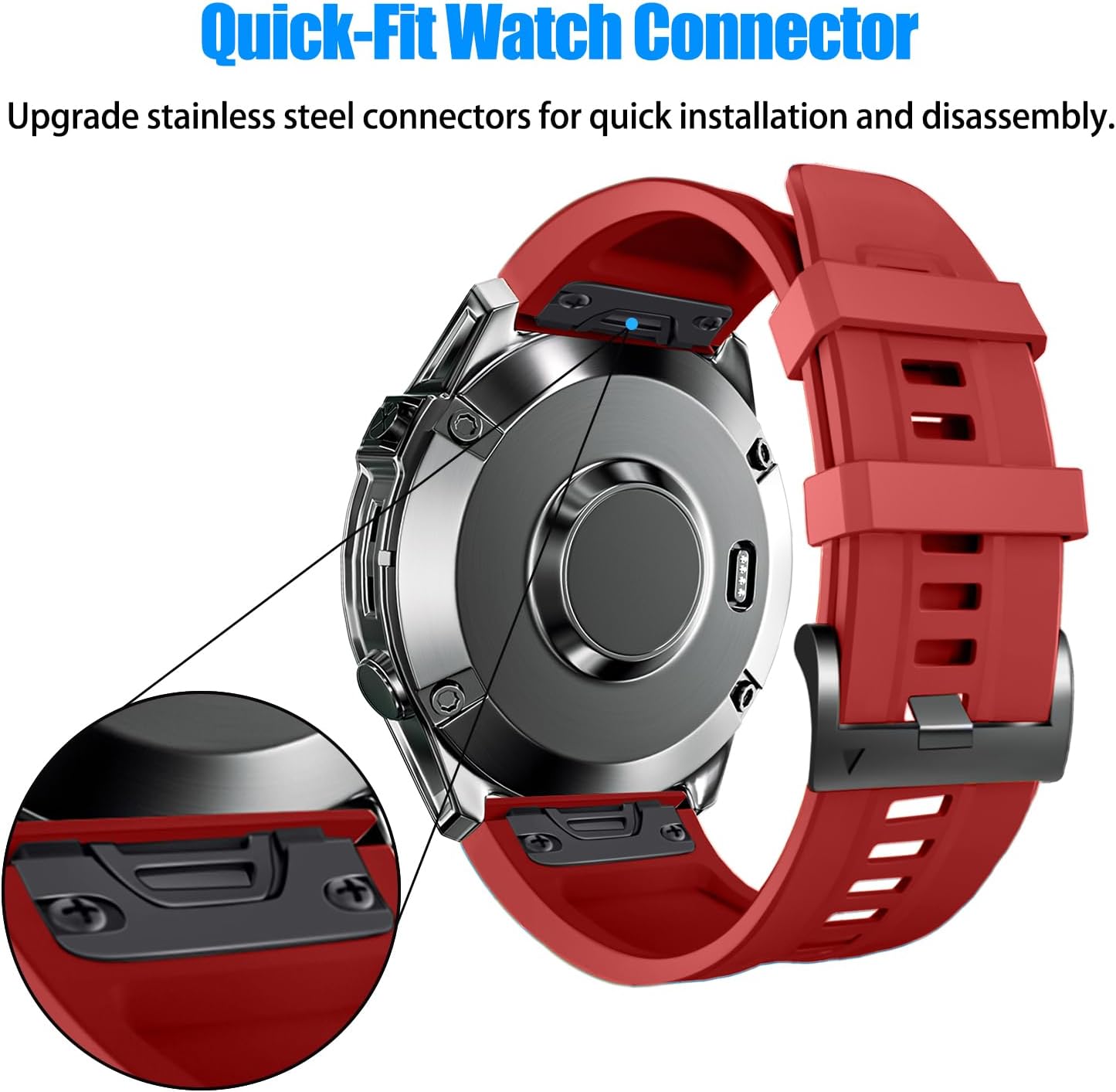 ZPJPPLX 22mm Quick-Fit Silicone Band Compatible with Garmin Fenix 8 - image 5