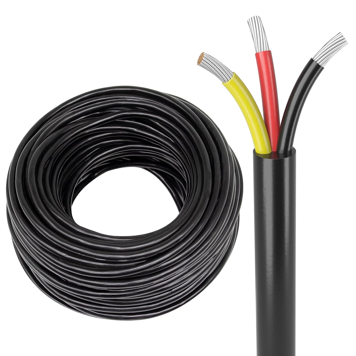 energeaster 100FT 18 Gauge Wire,Automotive Wire,3 Conductor Electrical - image 1