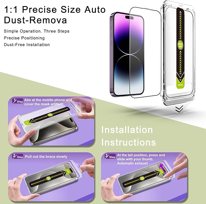 SY SHANGYAN [2-Pack Ultra HD Clear Screen Protector for iPhone 14 Pro - image 3