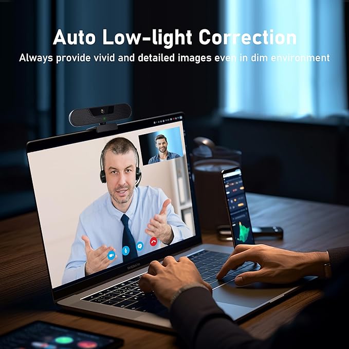 1080P 60FPS Webcam, VIZOLINK FHD computer video camera with 4 - image 4