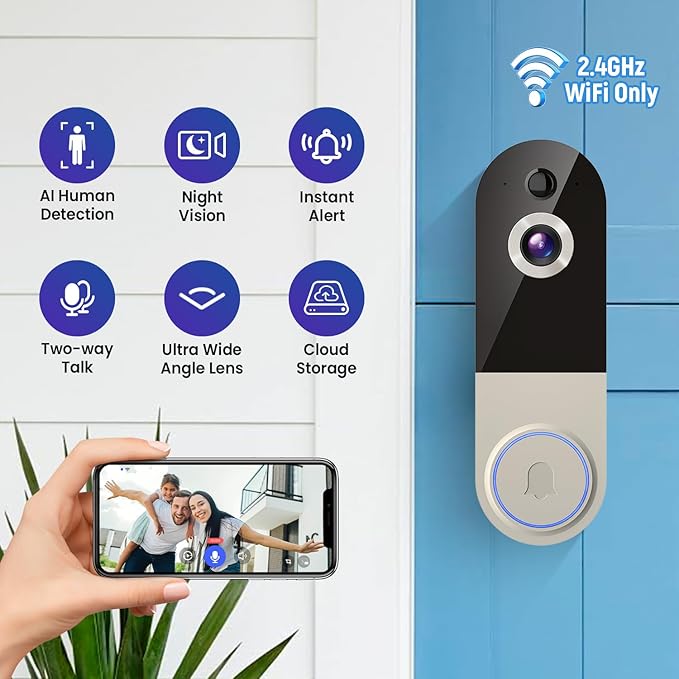 LensGlit 1080p Wireless Video Doorbell Camera with AI Human Detection - image 5
