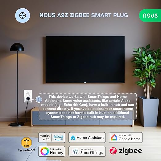 NOUS ZigBee Smart Plug 15A, Energy Monitoring, Compatible with Alexa - image 4