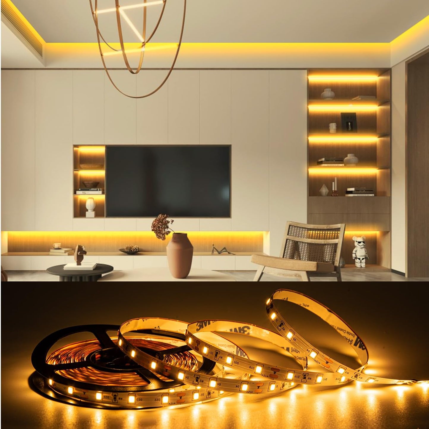 ollrieu 10ft Warm White LED Strip Lights,12V Dimmable Tape Lighting - image 5