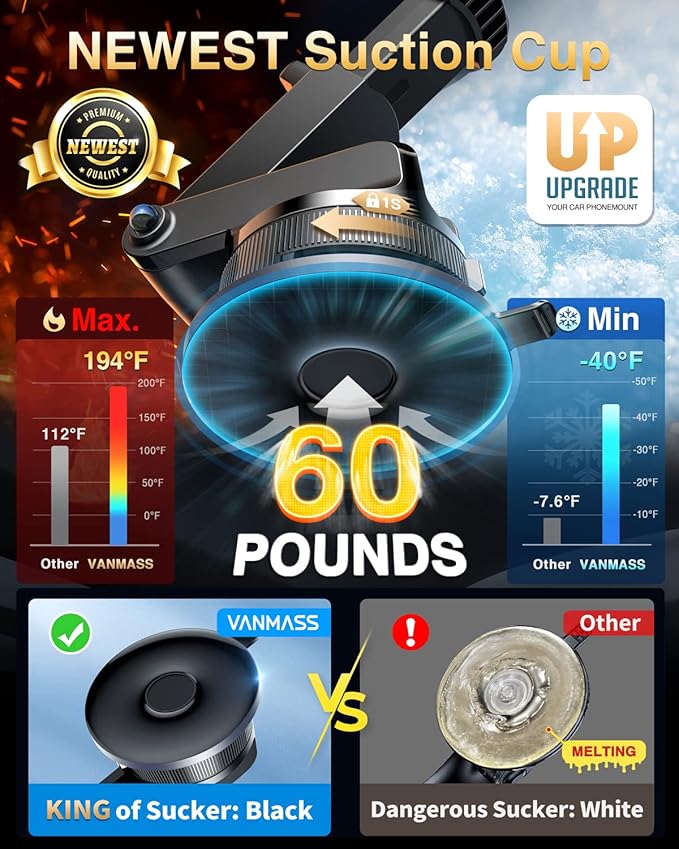 VANMASS Ace Car Phone Holder Mount Upgraded [Military Steel Hook - image 4