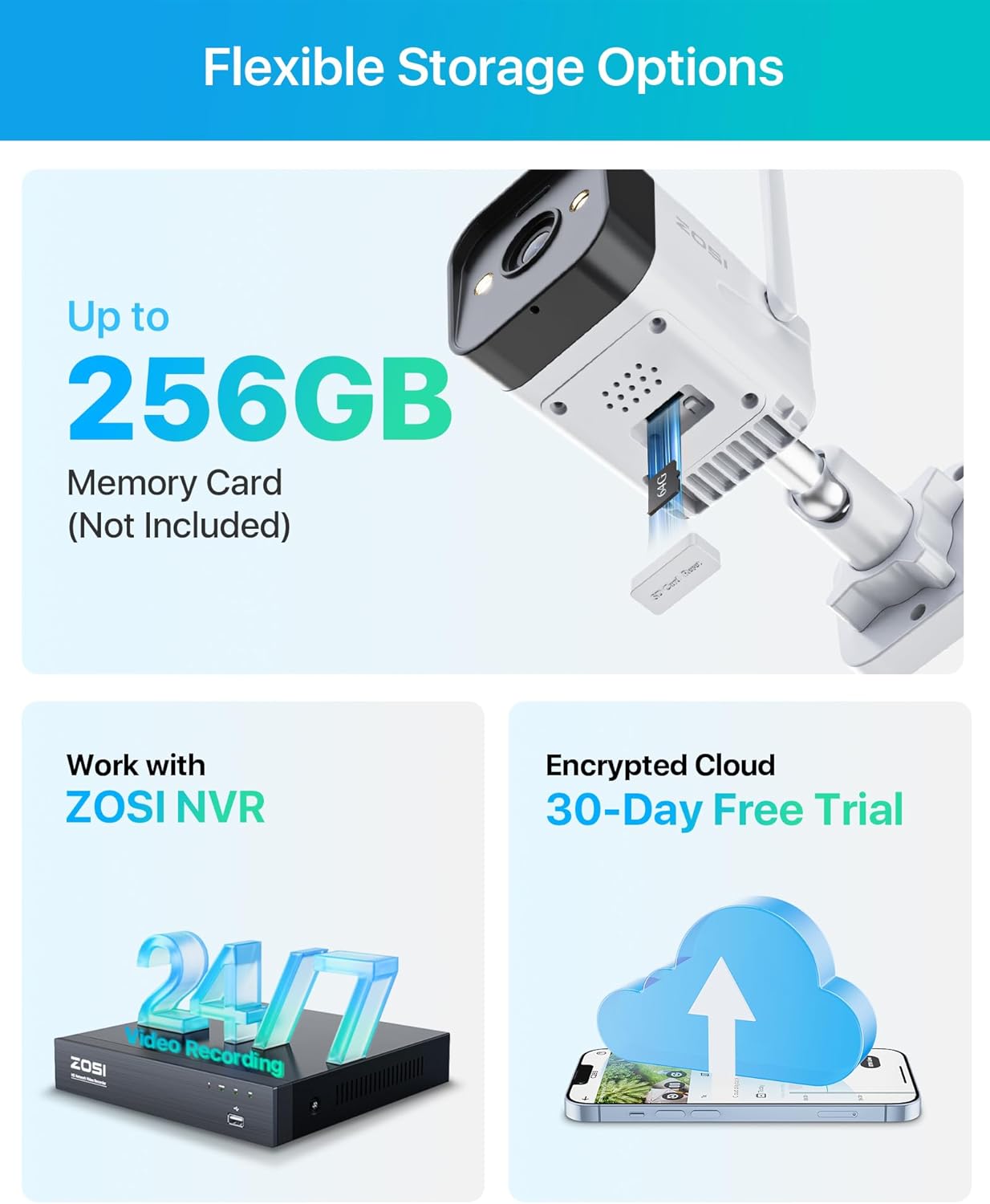 ZOSI Outdoor Security Camera,4MP Plug-in WiFi Cam with Spotlight Sound - image 7