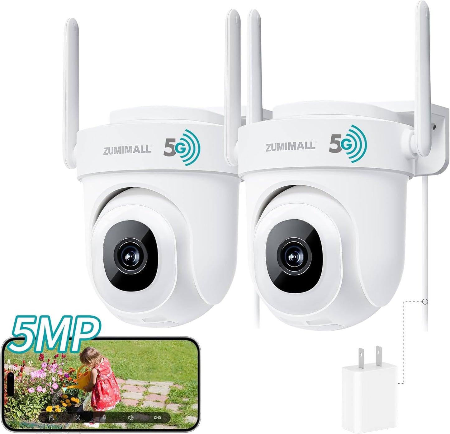 ZUMIMALL 5MP Outdoor Camera Wireless 2-Pack - Comfort & Support - image 1