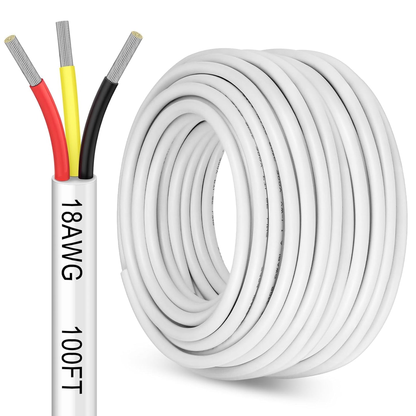 YOEPLAVSE 100FT 18 Gauge 3 Conductor Electrical Wire,18/3 Low Voltage - image 1