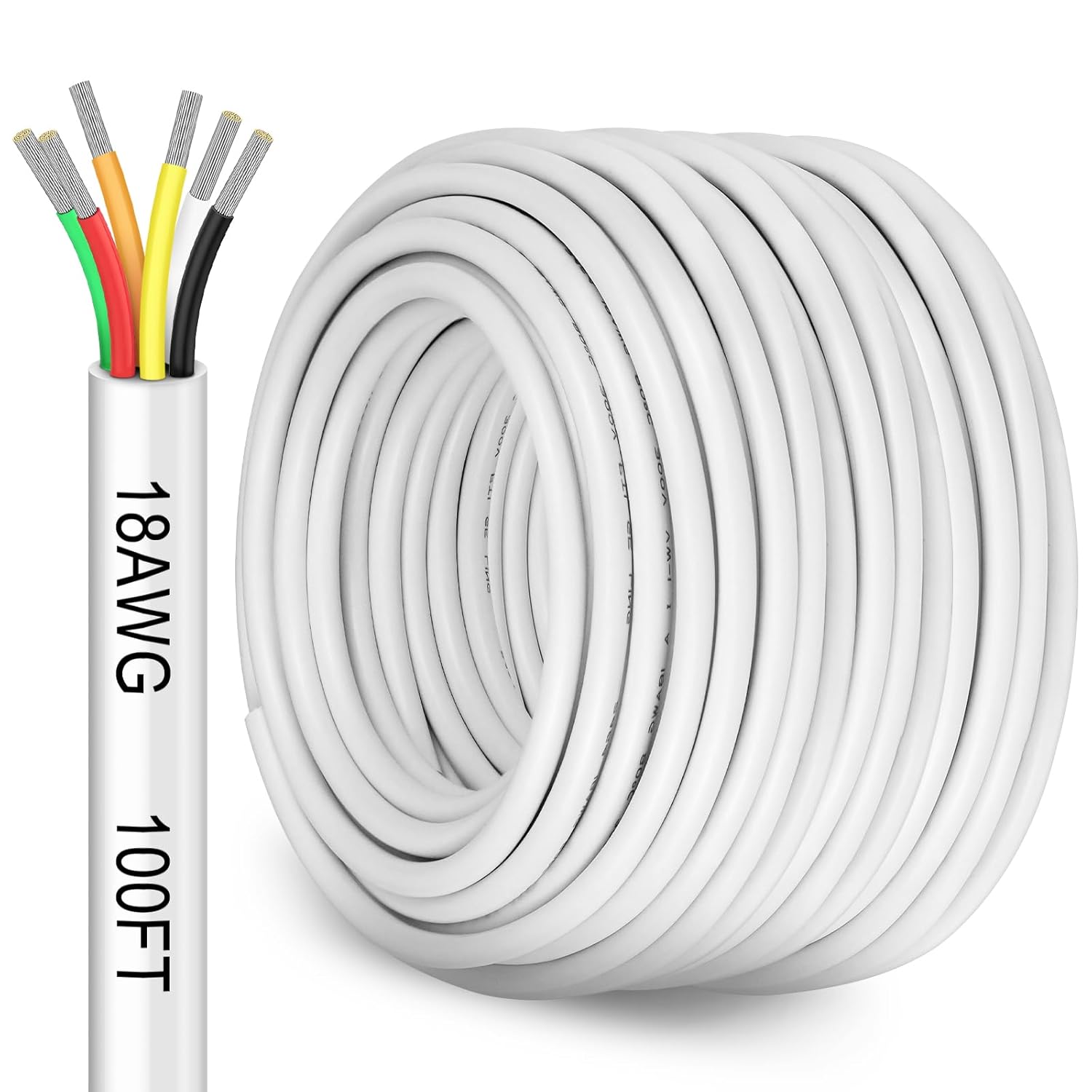 YOEPLAVSE 100FT 18 Gauge 6 Conductor Electrical Wire - Everyday Use - image 1