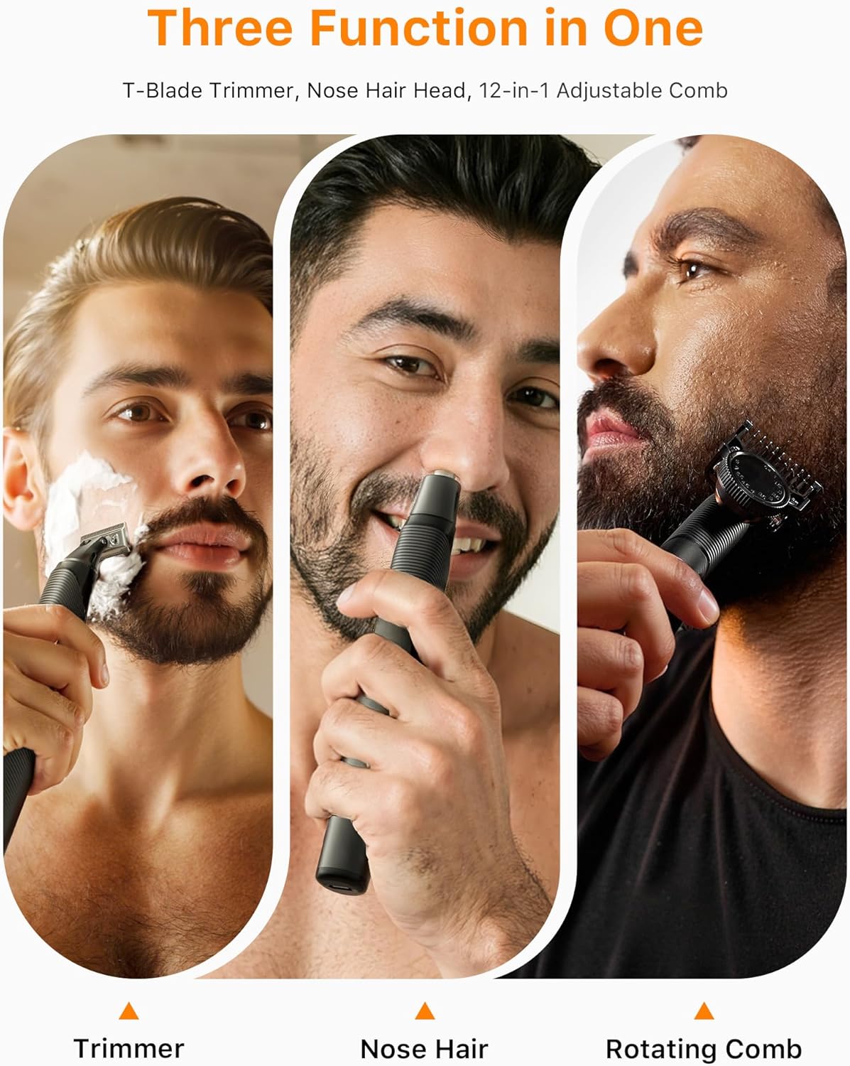 Trimcoo [2025 Upgraded] Beard & Nose Hair Trimmer Kit - Everyday Use - image 2