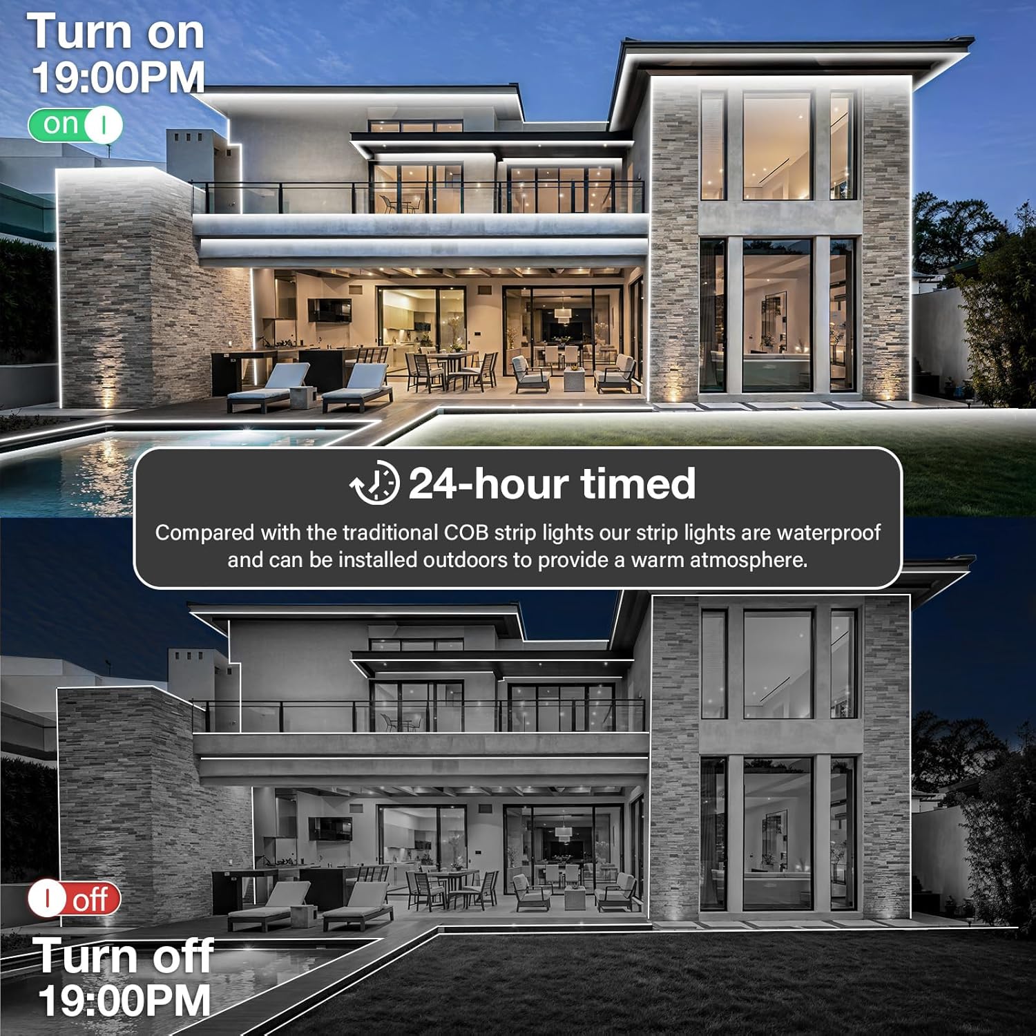 talkhigh 100ft COB Outdoor LED Strip Lights Waterproof,Dimmable 6500K - image 4