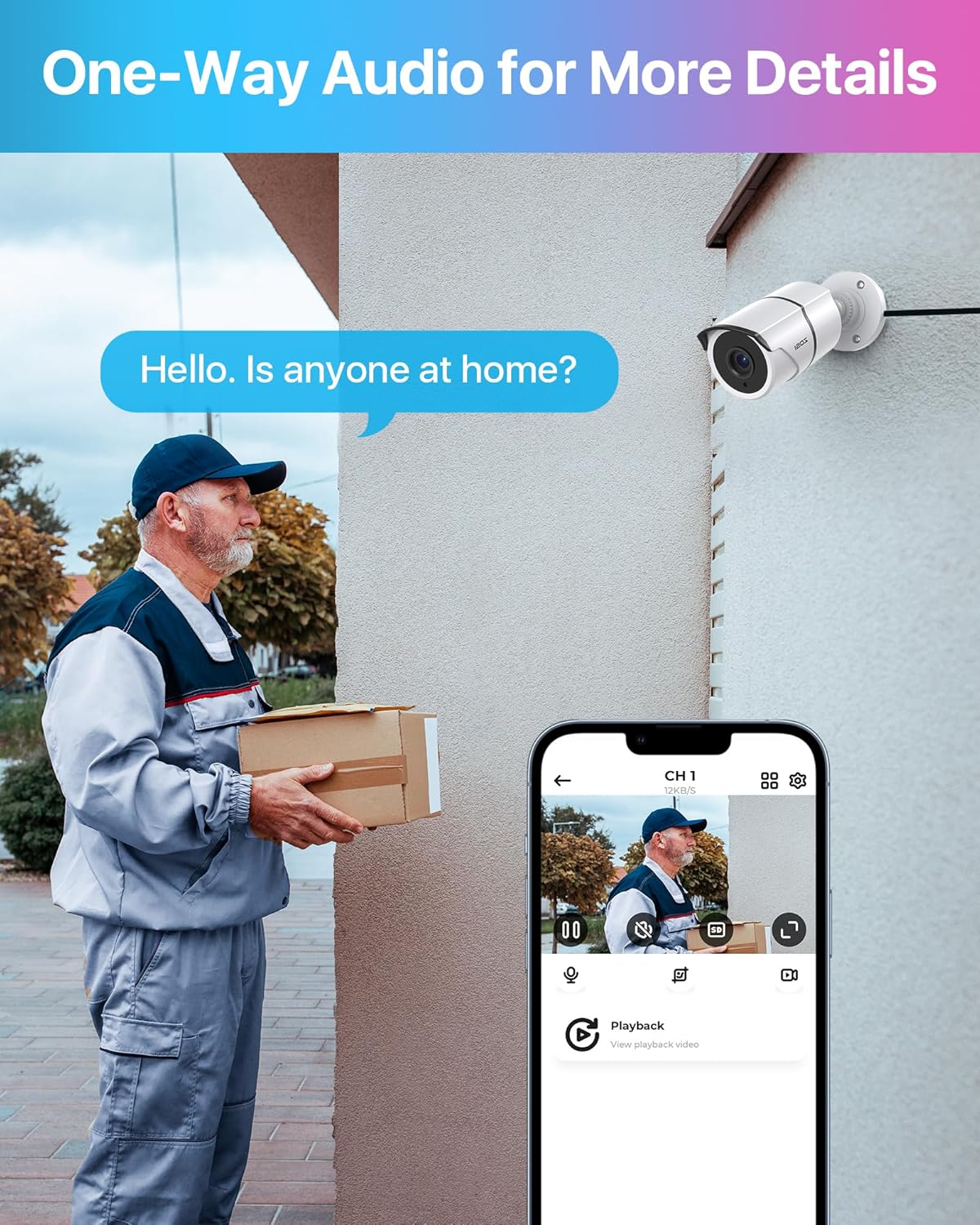 ZOSI 2 Pack 1080P Home Security Cameras with Audio Recording,Built-in - image 3