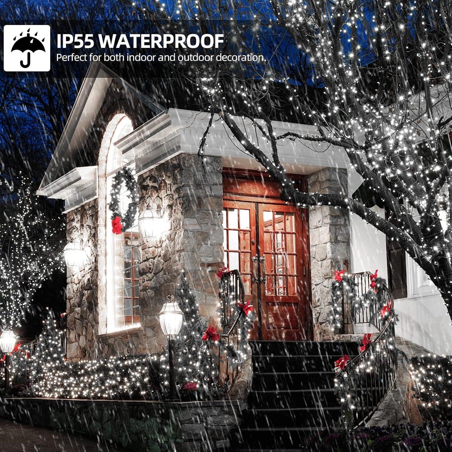 OUTYLTS 1000 LED 328ft 8 Modes with Timer Christmas String Lights IP55 - image 2