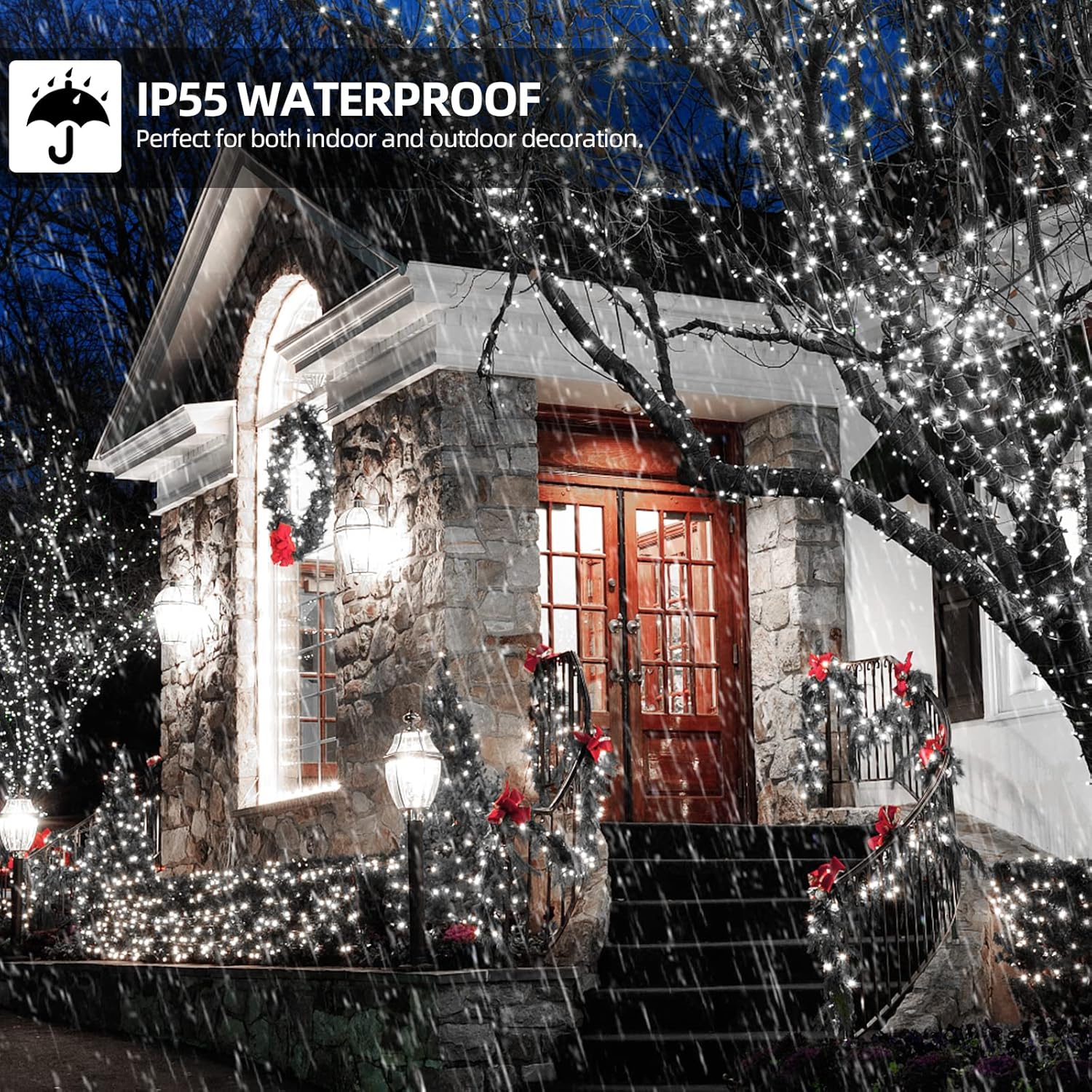 OUTYLTS 1000 LED 328ft 8 Modes with Timer Christmas String Lights IP55 - image 2