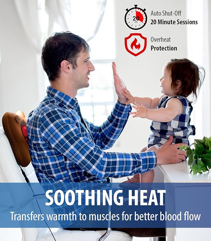 Zyllion Shiatsu Back and Neck Massager with Heat - Everyday Use - image 3