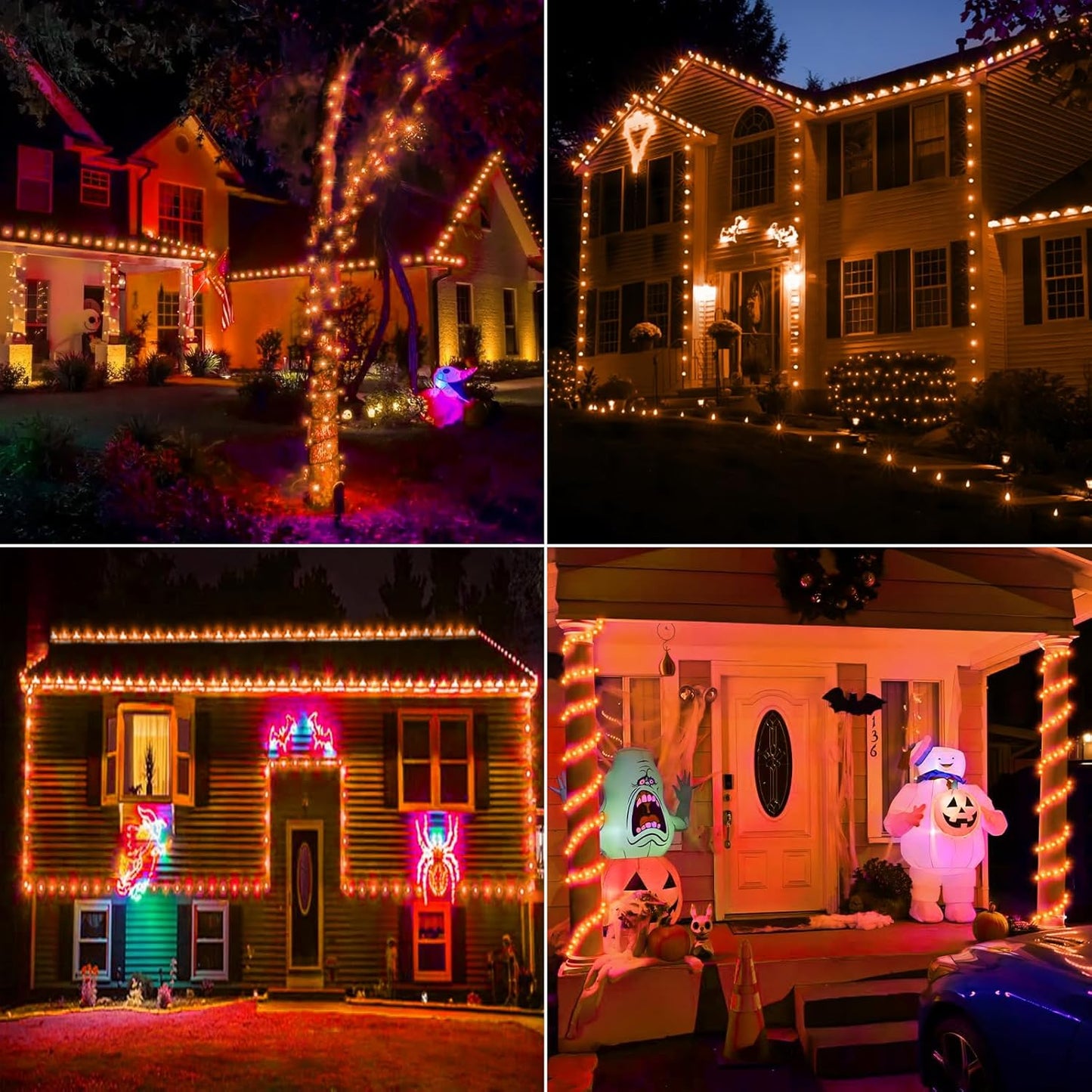 100ft LED Rope Lights Outdoor, 720 LED Connectable and Flexible Tube Lights with 8 Modes, Waterproof Indoor Outdoor LED Rope Lighting for Deck, Garden, Pool, Patio,Party, Holloween Decoration (Orange)