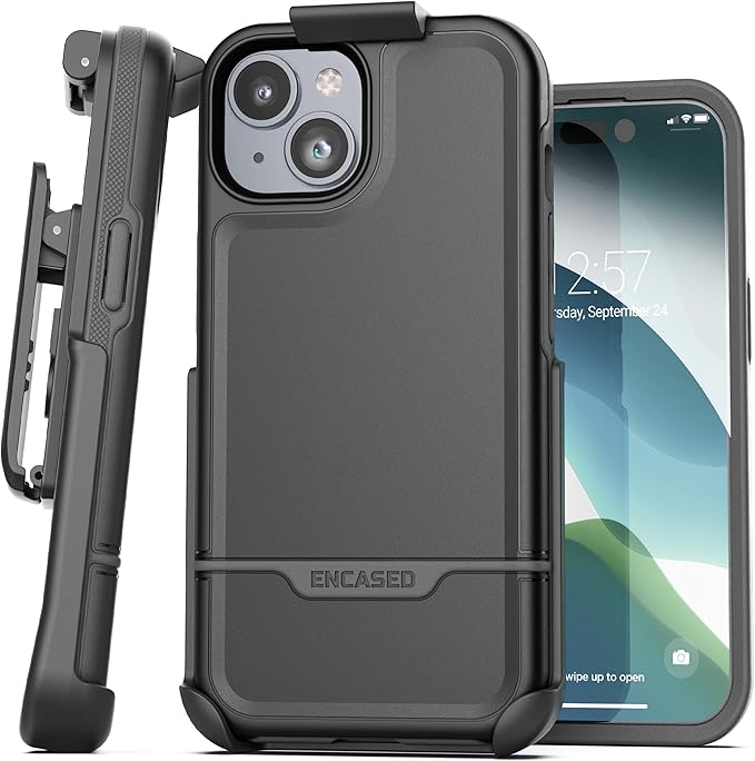 ENCASED Protective Belt Case Designed for iPhone 15 Plus with Holster - image 1